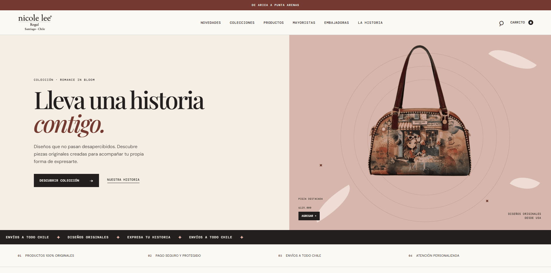 Sitio de Nicole Lee Regal, proyecto desarrollado por HojaCero