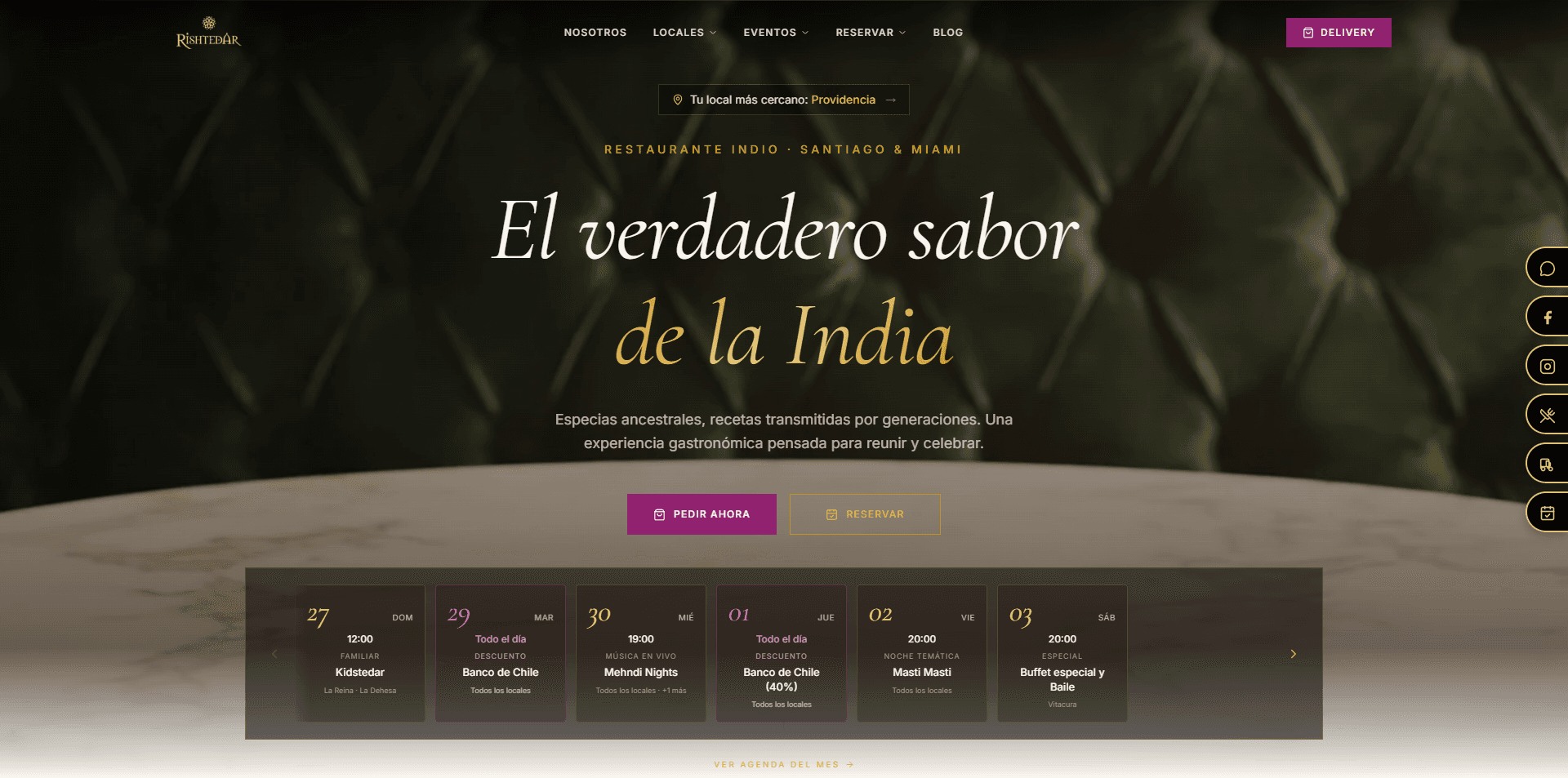 Sitio de Rishtedar, proyecto desarrollado por HojaCero